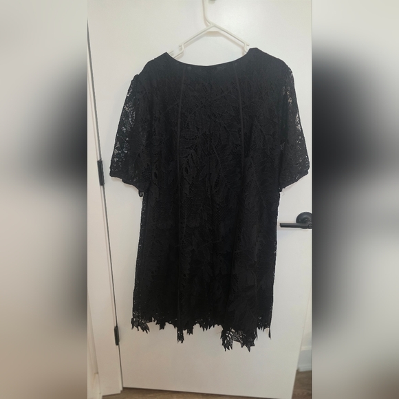 Plus Size - Chico's Black Lace Midi Dress - Picture 2 of 9